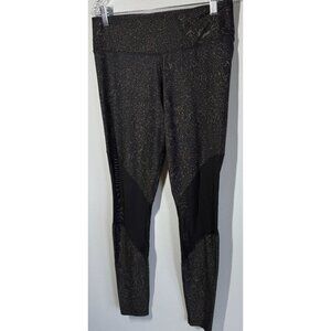 Nike Dri-Fit Womens Full Length Leggings Medium Black Mesh Activewear Gym Yoga